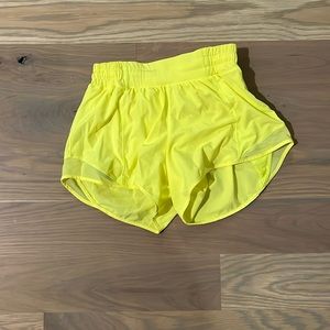 Lululemon Size 4 Highlighter Yellow Hotty Hot Shorts